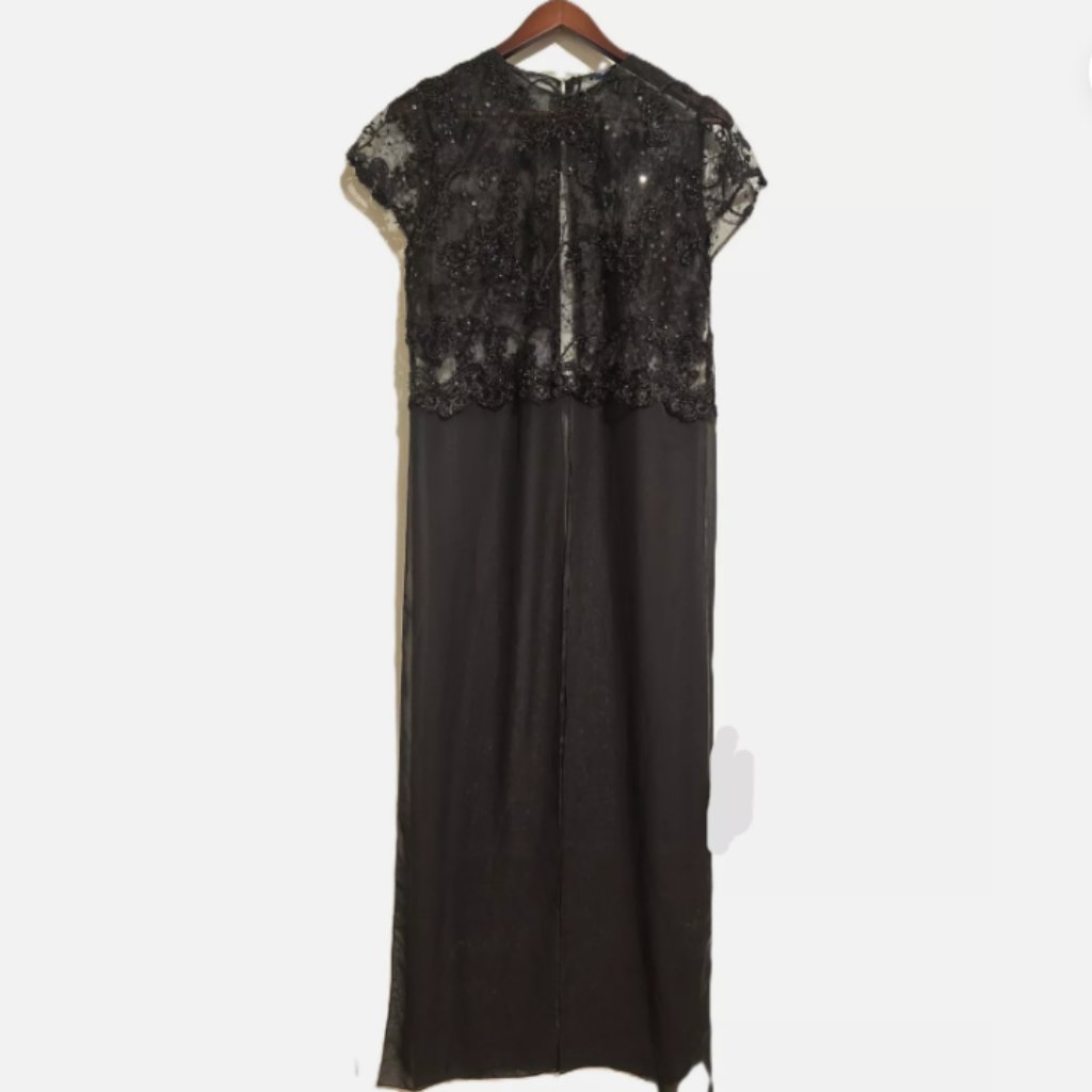 Women's Layering Dress Sheer Beaded Sequin Black Size M Nwot